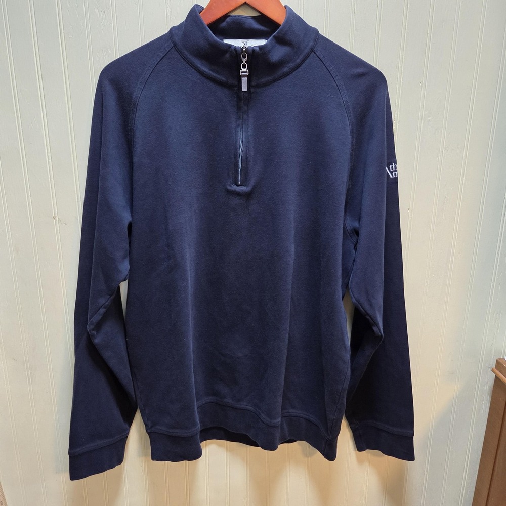 Fairway & Greene Sweatshirt Mens Large Blue Quarter Zip American Club Flag Golf
